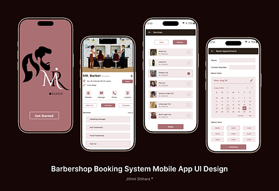 Barbershop Booking System UI Design ui