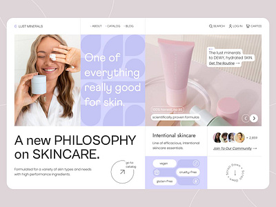 Skincare Dashboard Design aesthetic beauty clinic cosmetics cosmetology ecommerce homepage landing page skin skincare ui web web design website