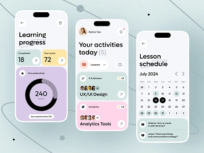 Online Education - Mobile app app design college e learning education learning learning platform mobile app online class online course online education school ui university ux