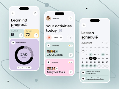 Online Education - Mobile app app design college e learning education learning learning platform mobile app online class online course online education school ui university ux