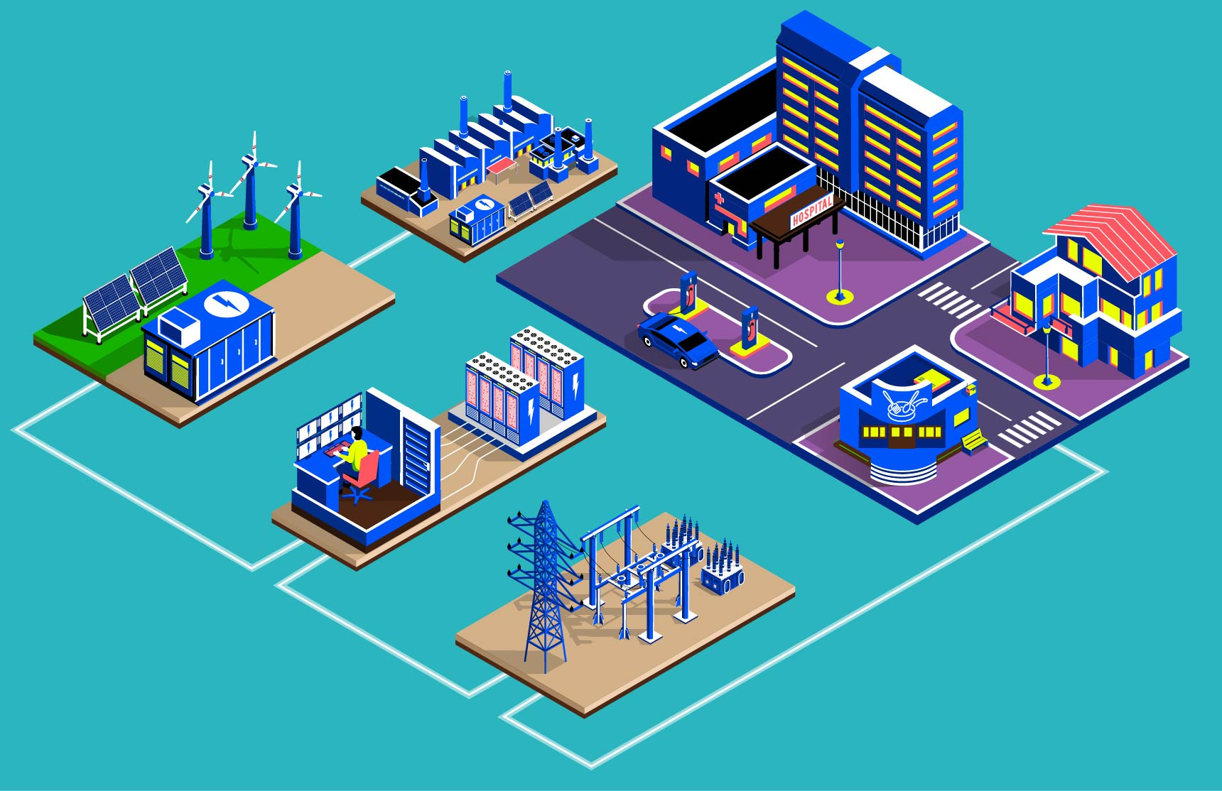 Renewable energy isometric illustration process 3d branding electricity energy generator graphic design illustration isometric vector