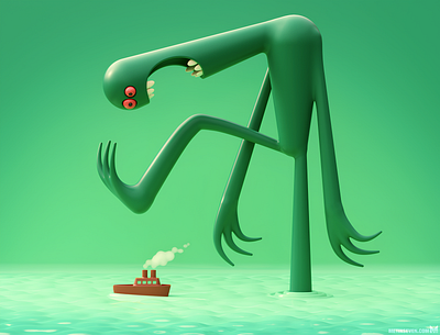 Sea monster 3d character modeler 3d modeler 3d sculptor cartoon character character design character designer metin seven monster sea stylized