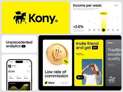 Kony - Fintech | Crypto Branding agency brand brand guidelines brand identity brand sign branding graphic design halo lab identity logo logo design logo designer logotype marketing packaging smm visual identity