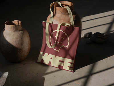 KAFE - Tote Bag beige brand branding chinese coffee coffee shop cool design graphic design illustration japanese korean logo minimal minimalistic red tote bag typography