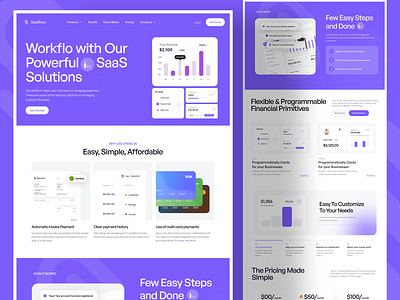 SAASBOX -SAAS Landing Page uiux 🎲 finance fintech landing page online payment saas solution user interface webdesign website