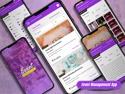 Event Management Application branding design events graphic design illustration logo mobile application motion graphics typography ui ux vector