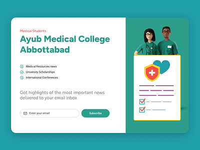 Medical Website News Letter 3d accessible animation branding clear design digitalhealth graphic design healthcare illustration logo medical medicalapp medicalwebsite motion graphics typography ui uiux ux webdesign