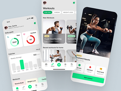 Fitness app for home workouts app design diet fit fitness fitness tracker gym gym app gym app. health interaction interface support tracker ui ux