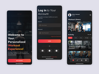 FlexiFit - Mobile App Design appdesign dribbble gymmobileapp latest mobileapp new productdesign uiuxdesign