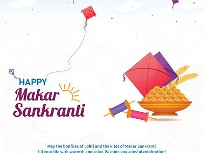 Happy Makar Sankranti Post app design graphic design typography