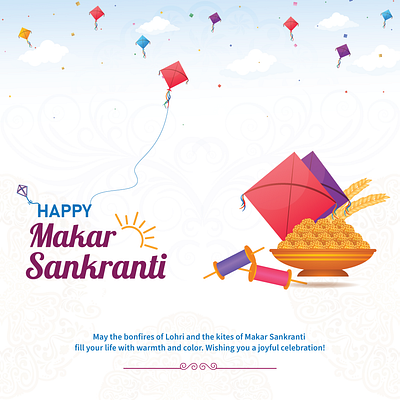 Happy Makar Sankranti Post app design graphic design typography