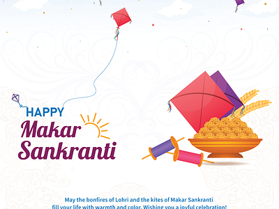 Happy Makar Sankranti Post app design graphic design typography