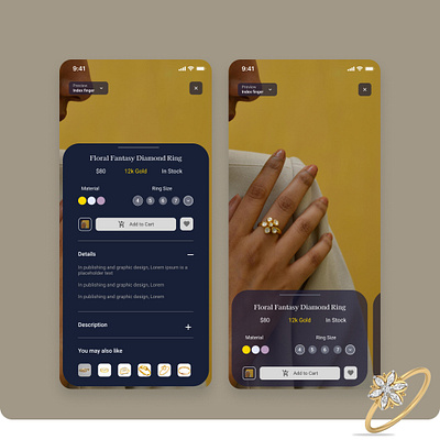 Jewellery App UI design brand branding concept figma figma app graphic design mobile app royal color ui uiux