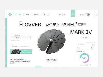 FLOVVER - Sun Panel Dashboard battery design ecofriendly energy landing page product design solar power sun sustainable ui design ui ux web design