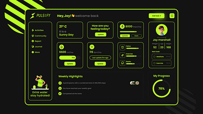 Pulsify-A fitness dashboard branding fig figma fitness product design ui