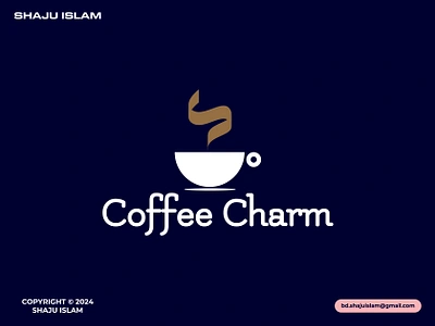 COFFEE CHARM coffee shop Logo design. brand identity design brand logo branding graphic design logo logo design logo designer logos