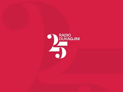 Radio Dukagjini - 25th anniversary 2 25 25 years 5 anniversary combine 2 and 5 design logo numbers red symbol
