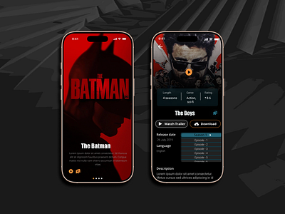 Movie Streaming App amazon prime app design batman figma movie netflix streaming app the boys ui uiux web series