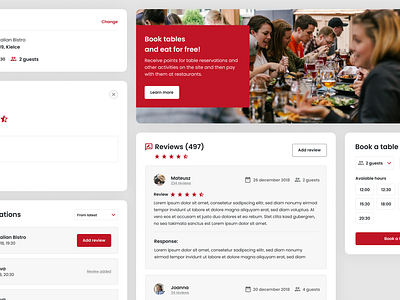 Restaurant Table Reservation Website - Elements button design figma interface product reviews ui ux web website