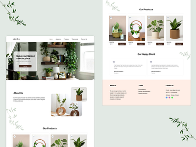 Garden Website e commerce plant e commerce ui ui design uiux design ux design website