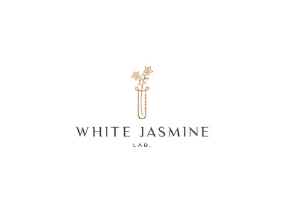 White Jasmine brand branding flower icon identity jasmine line lineart logo minimal science shape white