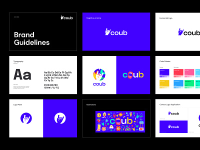 COUB Brand Guidelines brand guidelines brandbook branding clips collages color palette coub creative fun identity illustration logo design mark modern typography video sharing video streaming