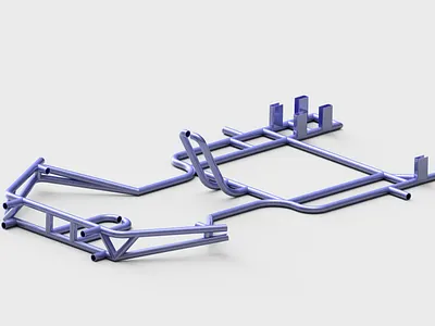 Kart Frame 3d 3d design autodesk design frame inventor kart race racing rendering