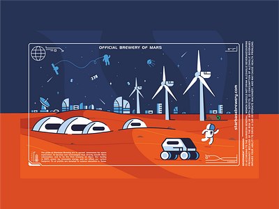 The Terraformer astronaut branding brewing city craft beer design graphic design icon icon set illustration ipa mars nasa power space space x spaceship terraformer vector wind