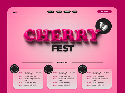 CHERRY FEST 3d design graphic design shots ui