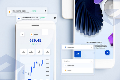 CreataChain-Case Study crypto wallet mobile app ui