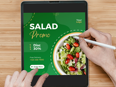 Salad Social Media Post Design adobe photosop design graphic design poster design social media post text masking