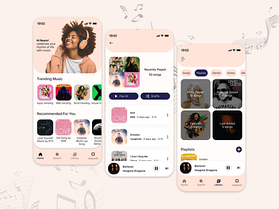 Music Application design mobile app design ui ui design uiux uiux design ux design