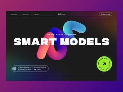 AI 3D Modeling Platform — PrismAI 3d ai creative design gradients platform ui uiux ux web web design web design inspiration website