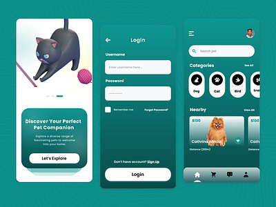 Day 14 Of UI - Pet App animal app cats design dogs fun graphic design mobile mobile app pet pet app ui ux