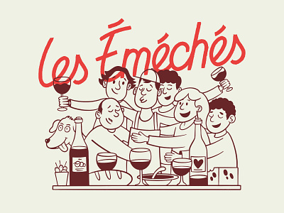 Les Éméchés - Wine Festival badge branding design festival de vin bio festival vin nature graphic design illustration logo natural wine pet nat typography vector vin bio vin nature wine wine branding wine festival wine label wine label design wine label illustration