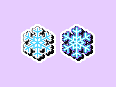 Retro snowflake stickers art cartoon christmas cold design flake freeze frost frozen ice icon illustration pop retro season snow snowflake star sticker winter