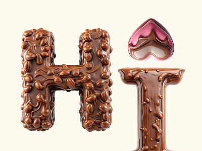 3D letter chocolate 3d ai figma font icon letter