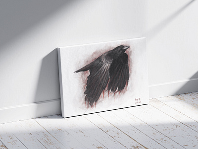 Crow Illustration 3d painting adobe illustrator adobr art crow crow painting digital art digital illustration digital painting drawing graphic design illustration painting vector vrana