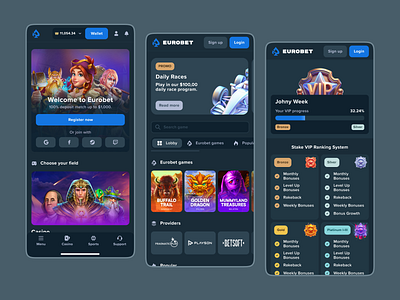 EuroBet - Online Casino | Mobile banner betting blockchain casino crypto crypto casino gambling game game design gaming icons igaming illustration levels mobile mobile casino vip