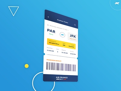 Airplane Ticket airplane ticket app application android ios brand branding departs arrived design graphic design icons set illustrator ai jfk kennedy lato family fonts parios passenger receipt photoshop psd seat class senior icons print designer typo typography ui ui ux designer