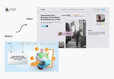 Before Vs After - Delivery Company Website Design ui ui design ui ux ui ux design website design