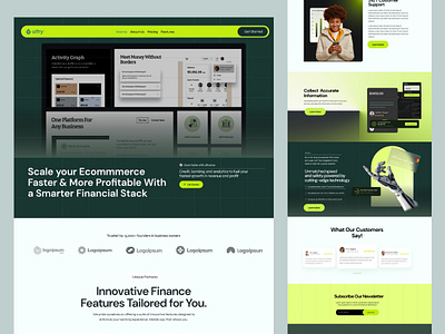 Finance Landing Page 3d analytics animation app ui branding cards design figma graphic design motion graphics