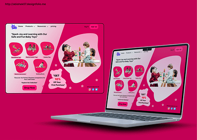 Charming Baby Toy Shop Landing Page Design baby landing page shop toy ui design uiux user interface