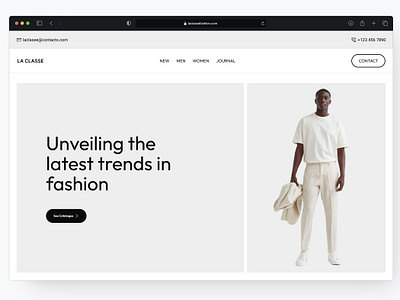 Minimalist e-commerce landing page design ecommerce header herosection landingpage minimaliste productdesign ui ux web