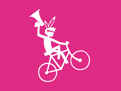 Rebel Biker on magenta bike graphic design illustration rebel