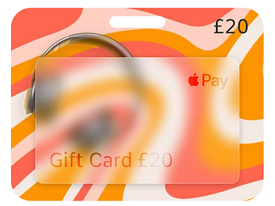 £20 Apple Pay Gift Card Concept with Retro Vibes figma glas gradient retro ui design v