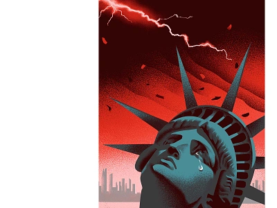 Editorial Illustration for Zetland.dk america apocalypse freedom history illustration magazine president red usa vintage