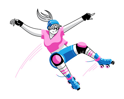 Rad Dude 5 character character design graphic design illustration roller skates rollerderby skating vector vector art