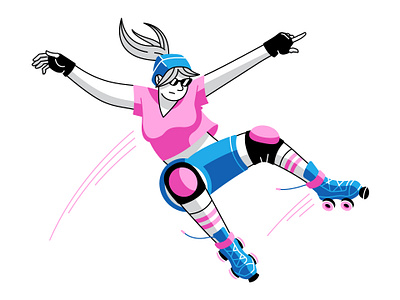 Rad Dude 5 character character design graphic design illustration roller skates rollerderby skating vector vector art