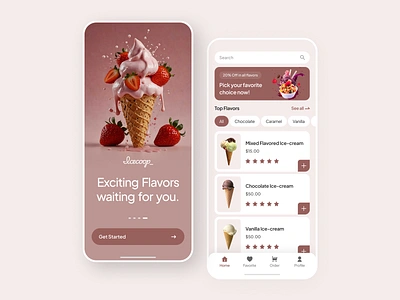 Ice-Cream Ordering app design app design ice cream ice cream app mobile app mordern design ordering app ui ux